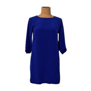 Tibi Blue Silk Shift Dress